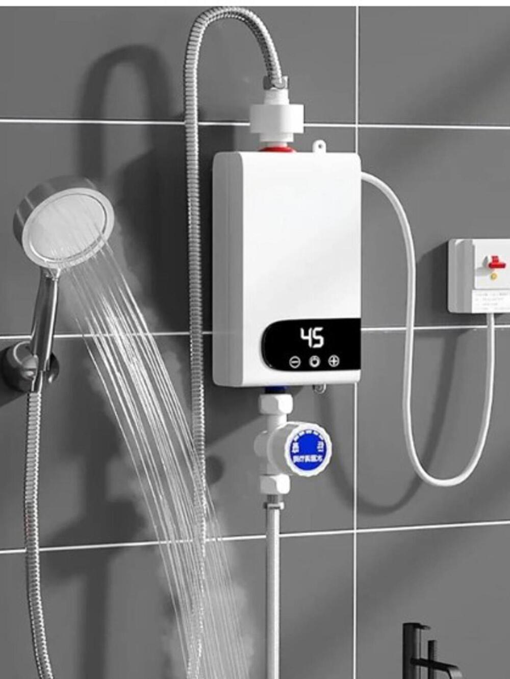 Water Heater Tankless Electric 5500W 6L Stainless Steel Wall Mount